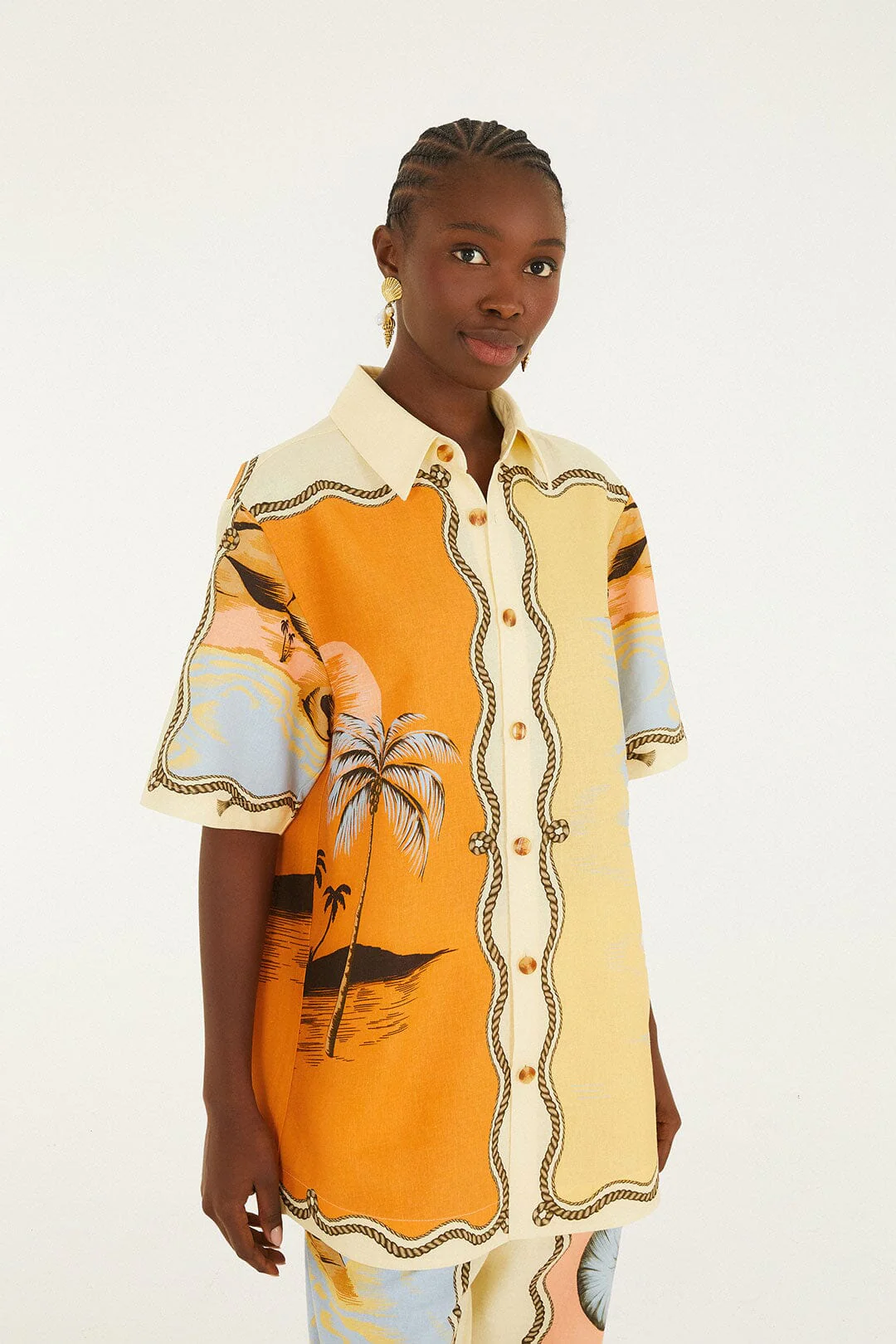 Multicolor Rio Souvenir Mixed Scarf Shirt - Image 4