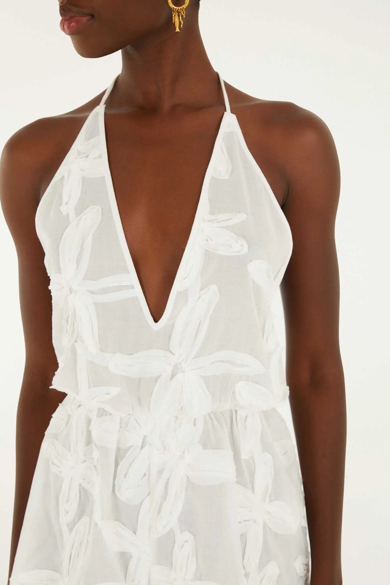 Romper With Neck Tie - Image 2