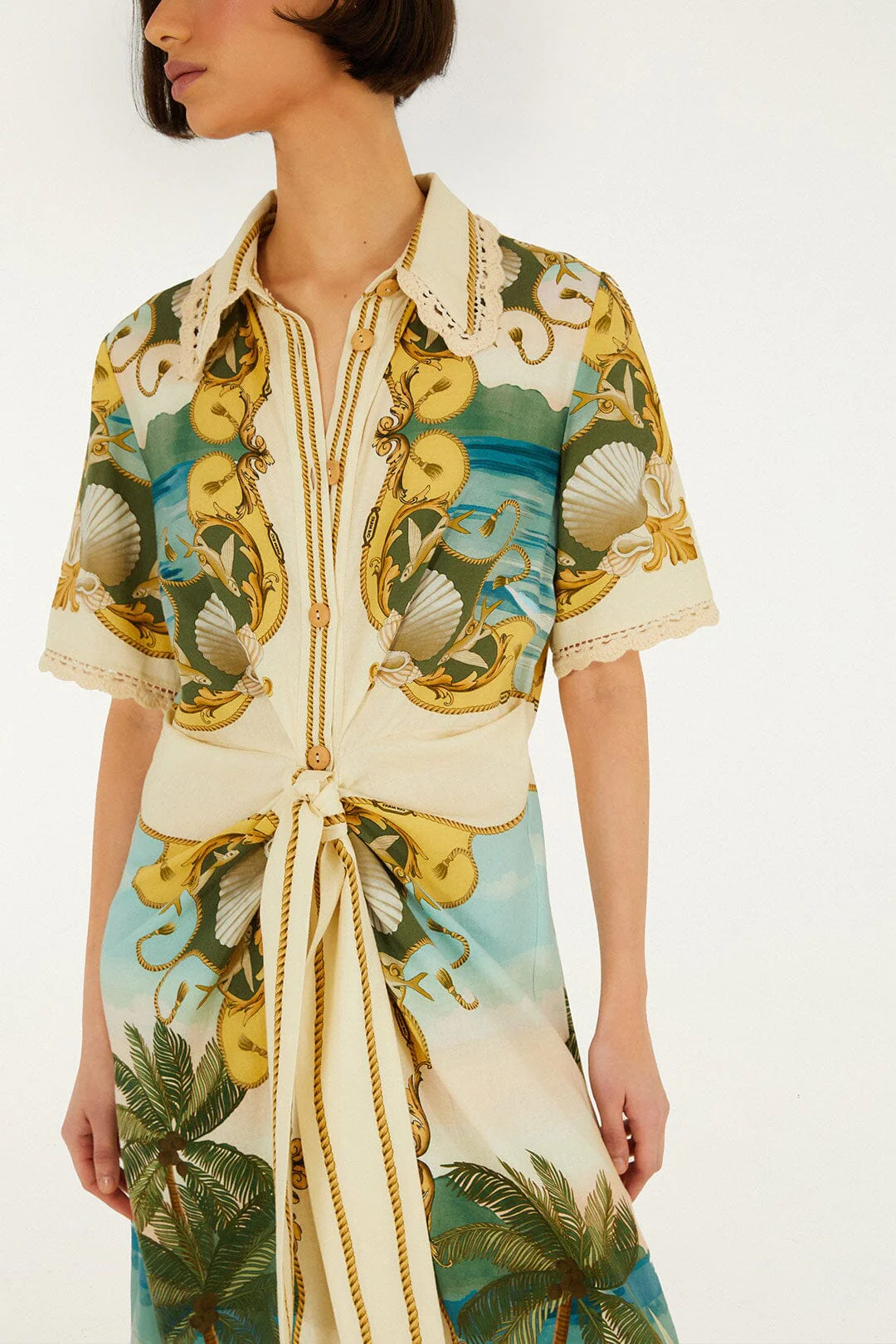 Off-White Royal Sea Collared Midi Dress - Image 2