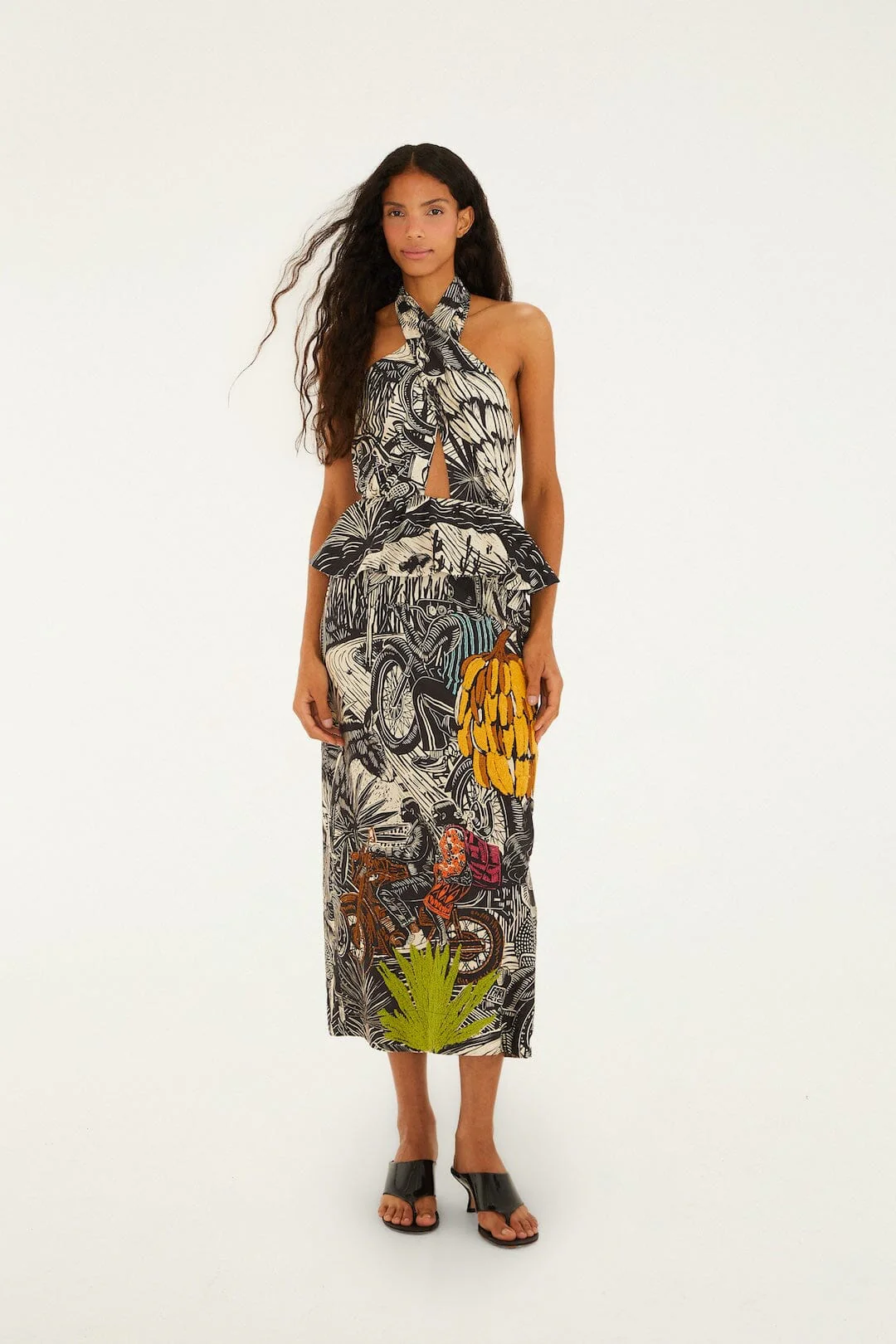 Ruta Beige Embroidered Maxi Dress - Image 2
