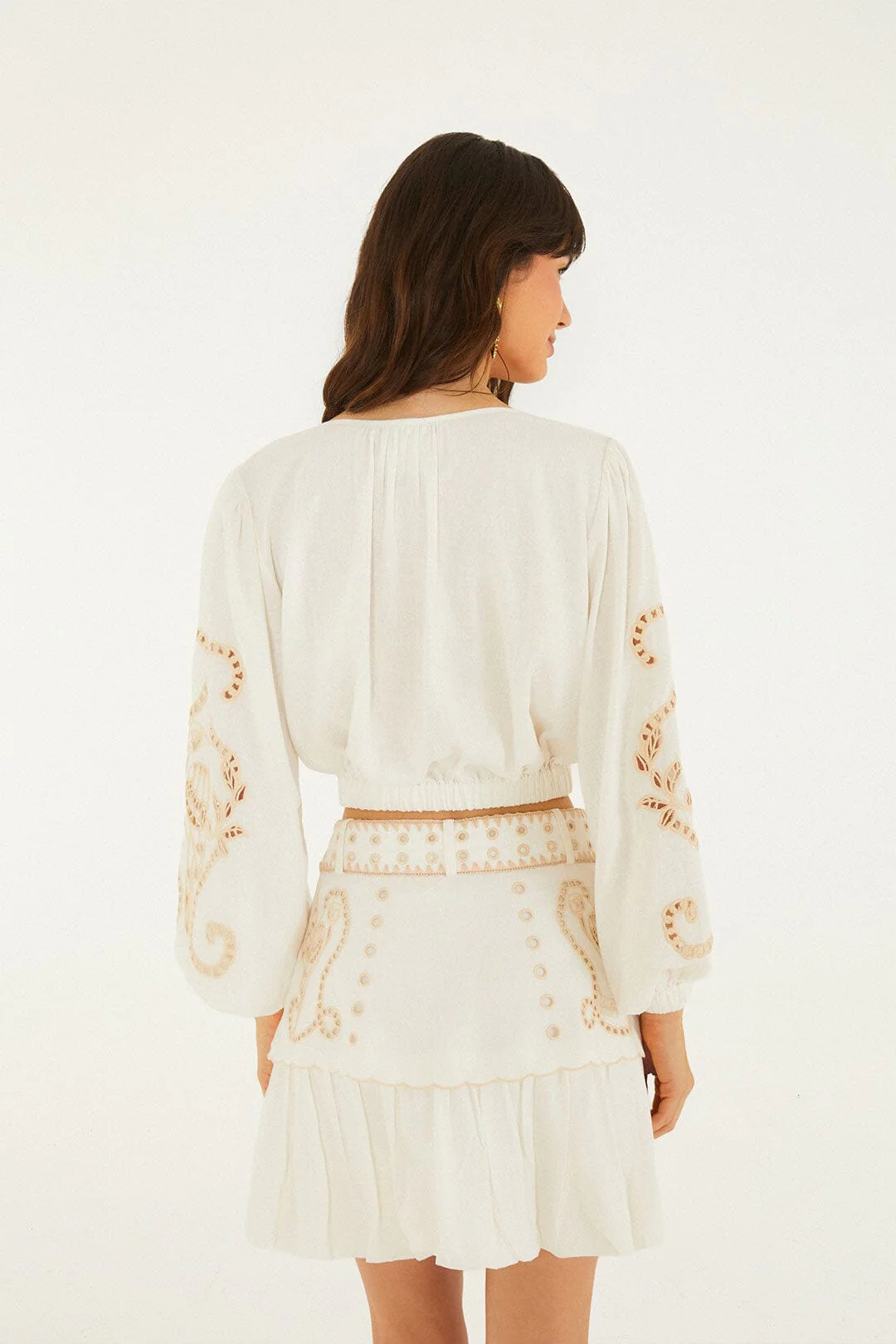 Sand Richelieu Belted Mini Skirt - Image 3