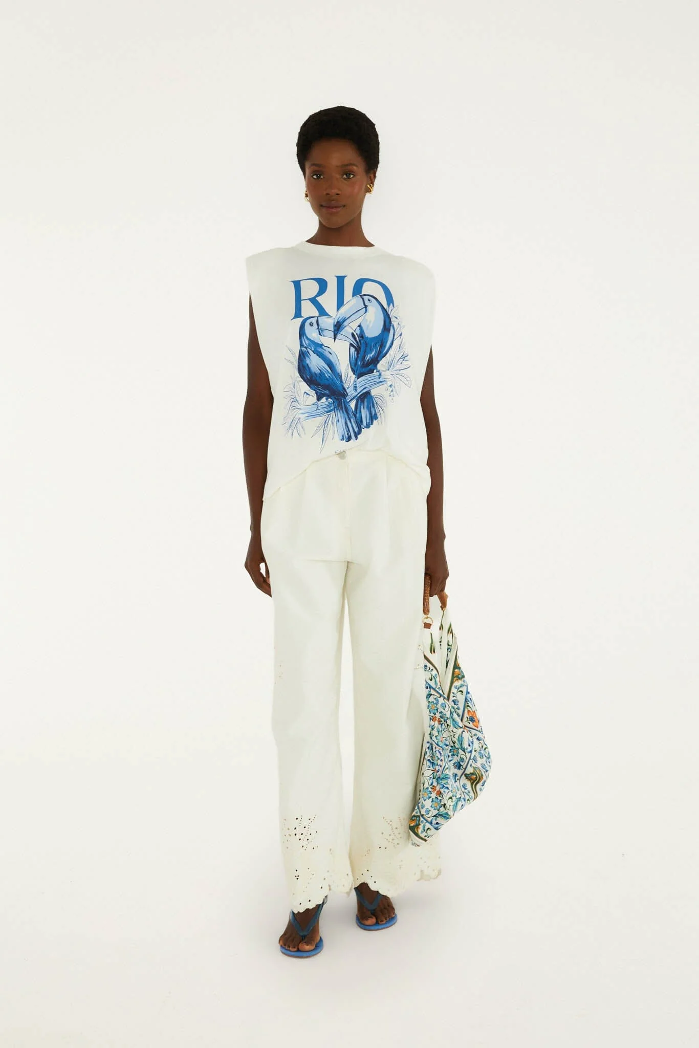Off-White Flowers Satin Medium Scarf Bag - Image 3
