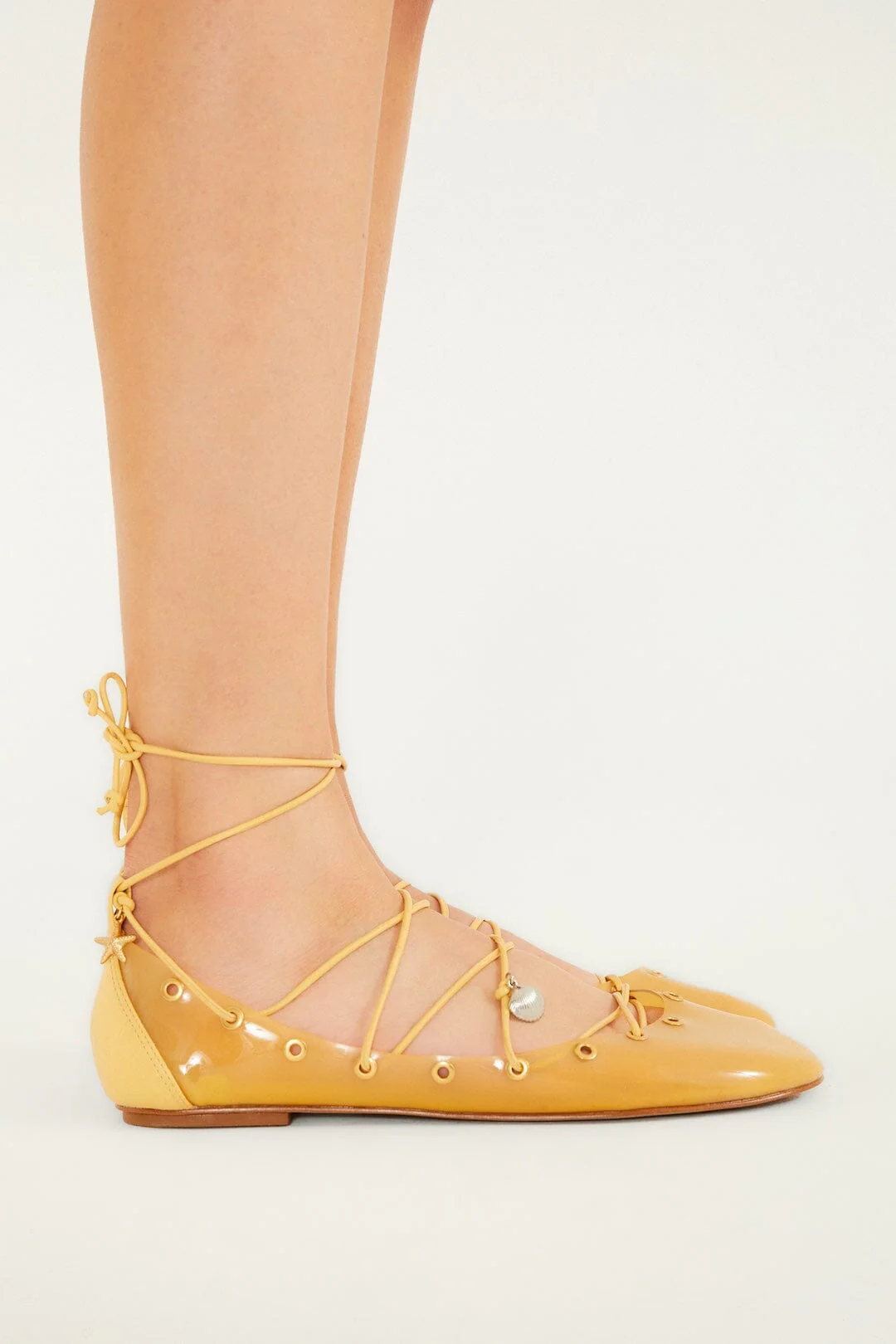 Yellow Sea Lace Up Jelly Ballerina - Image 5