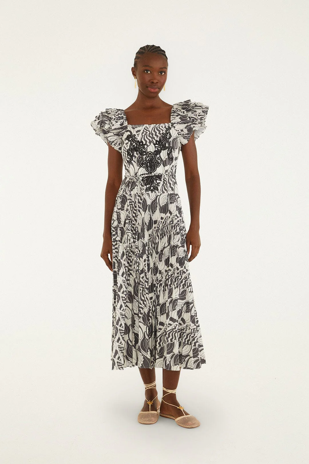 Sand Seashell Serenade Pleated Maxi Dress