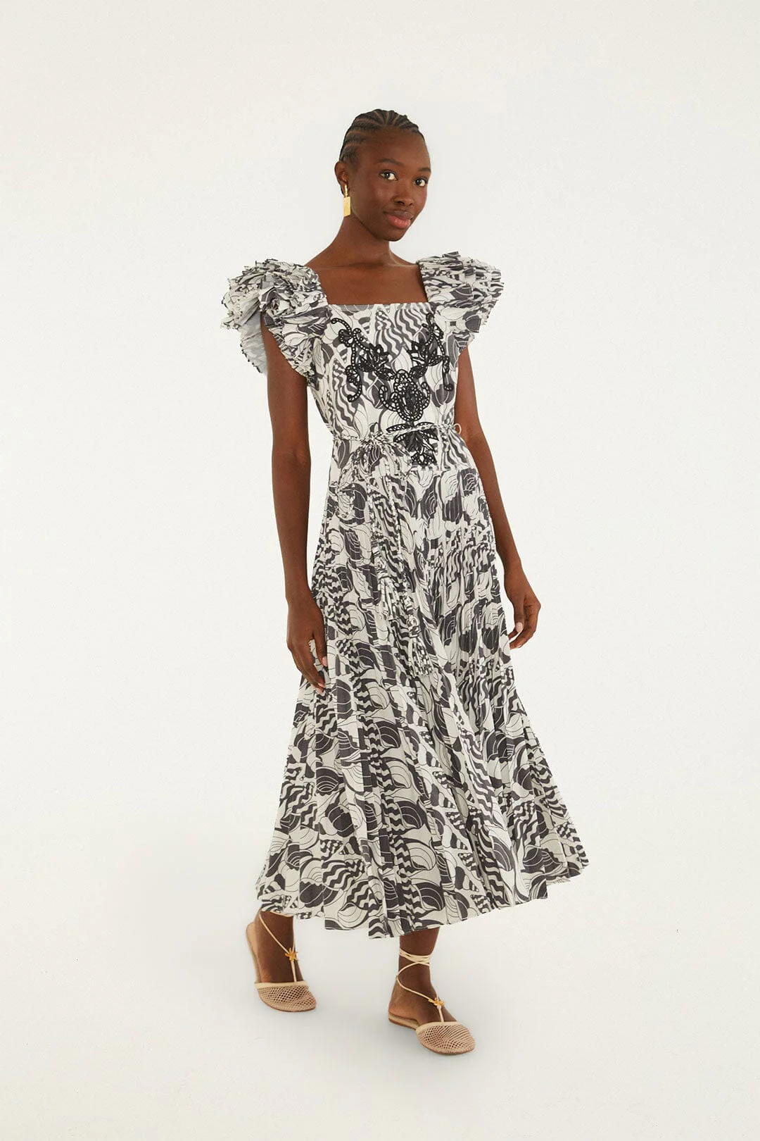 Sand Seashell Serenade Pleated Maxi Dress - Image 4