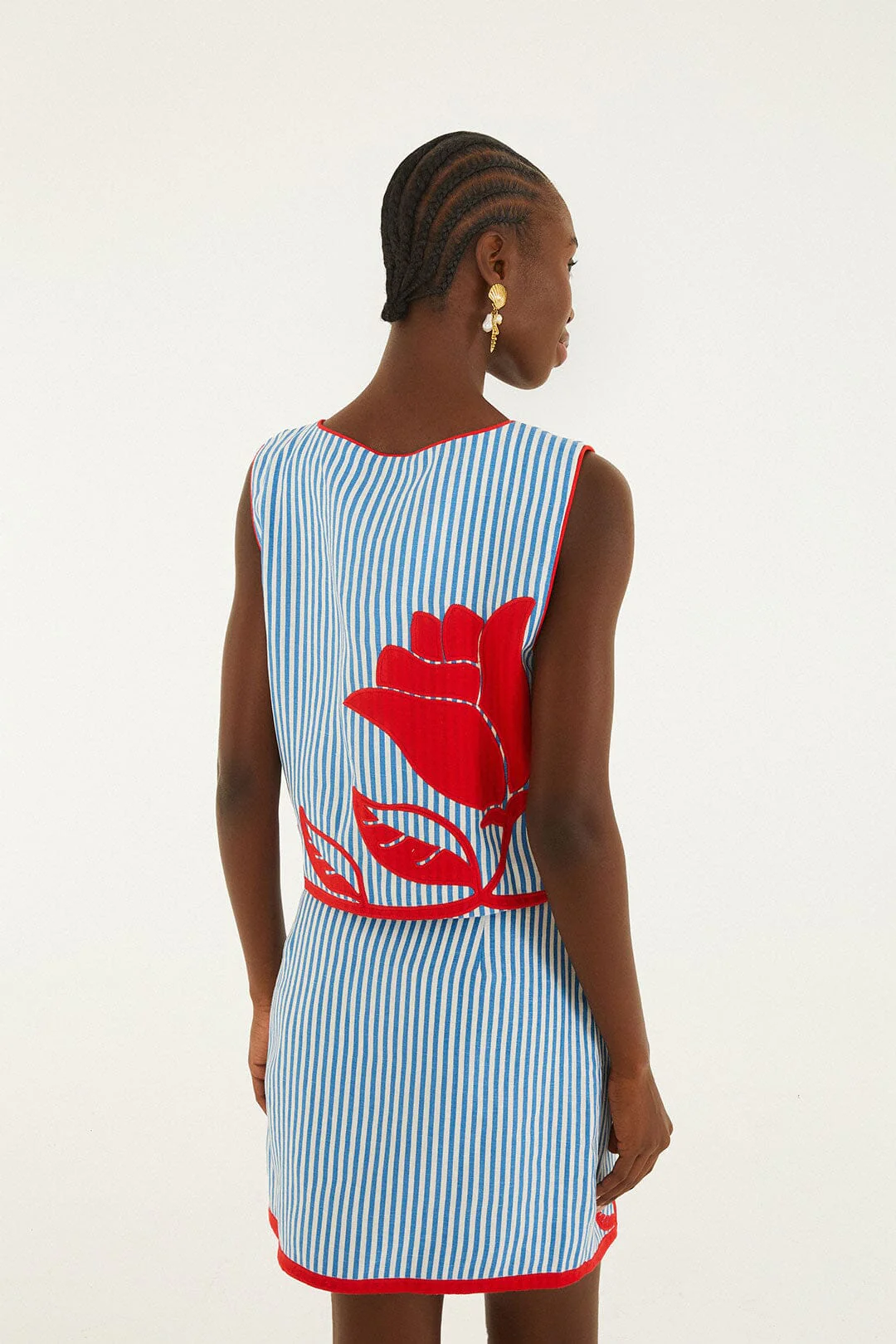 Sky Stripes Blue Mini Skirt - Image 3