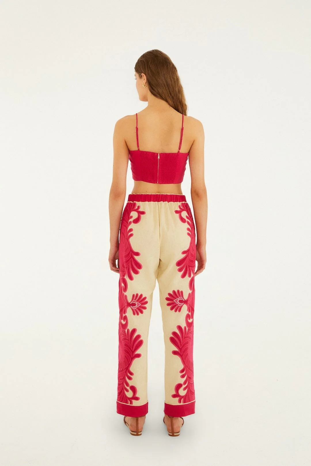 Pink Spring Arabesc Cutwork Pants - Image 2