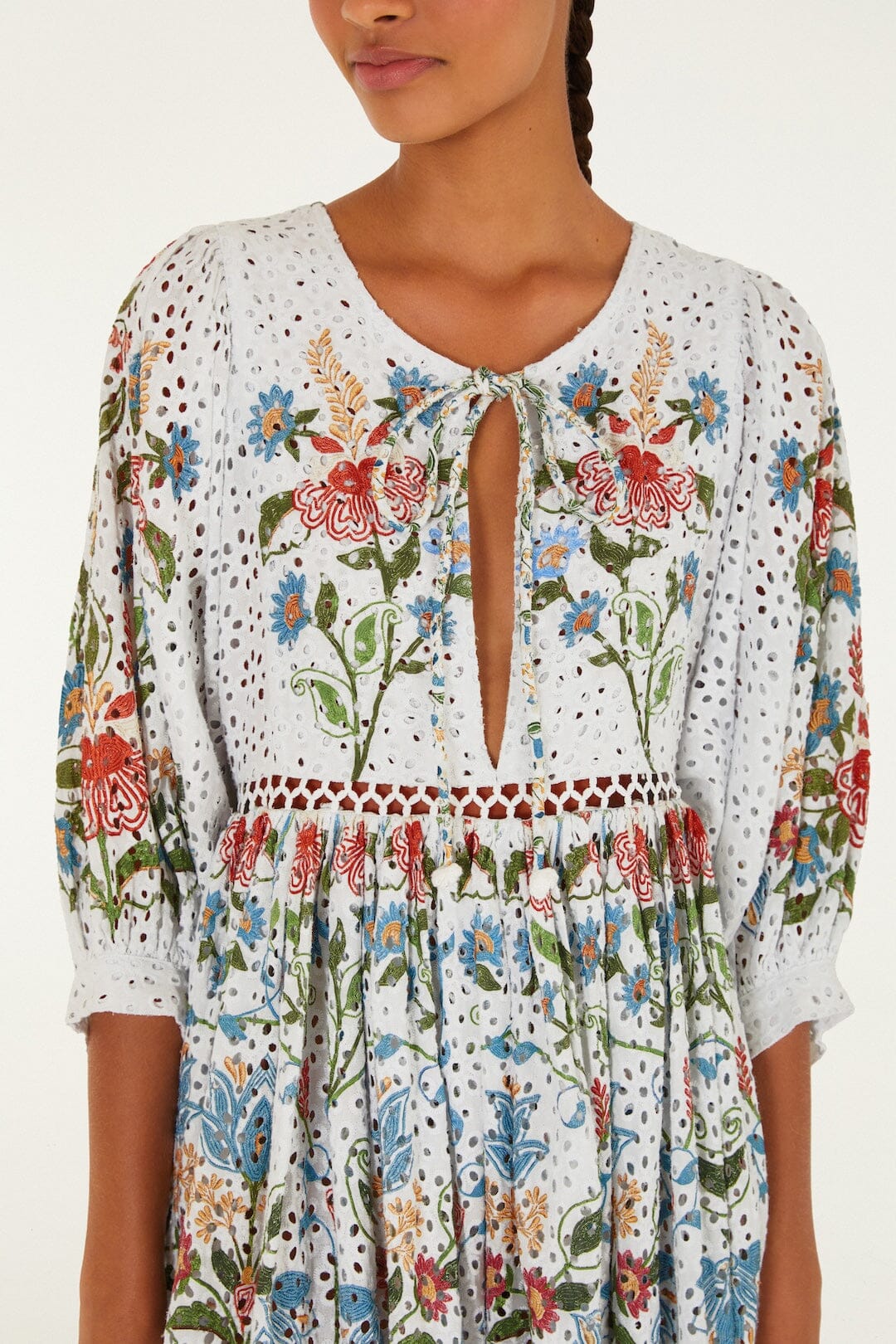 Off-White Stitched Garden Mini Dress - Image 2