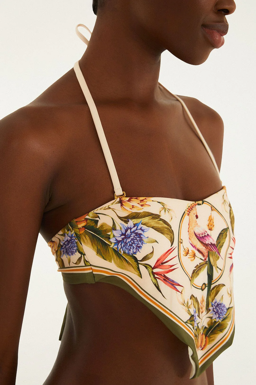 Light Blush Strelitzia Cropped Bikini Top - Image 2