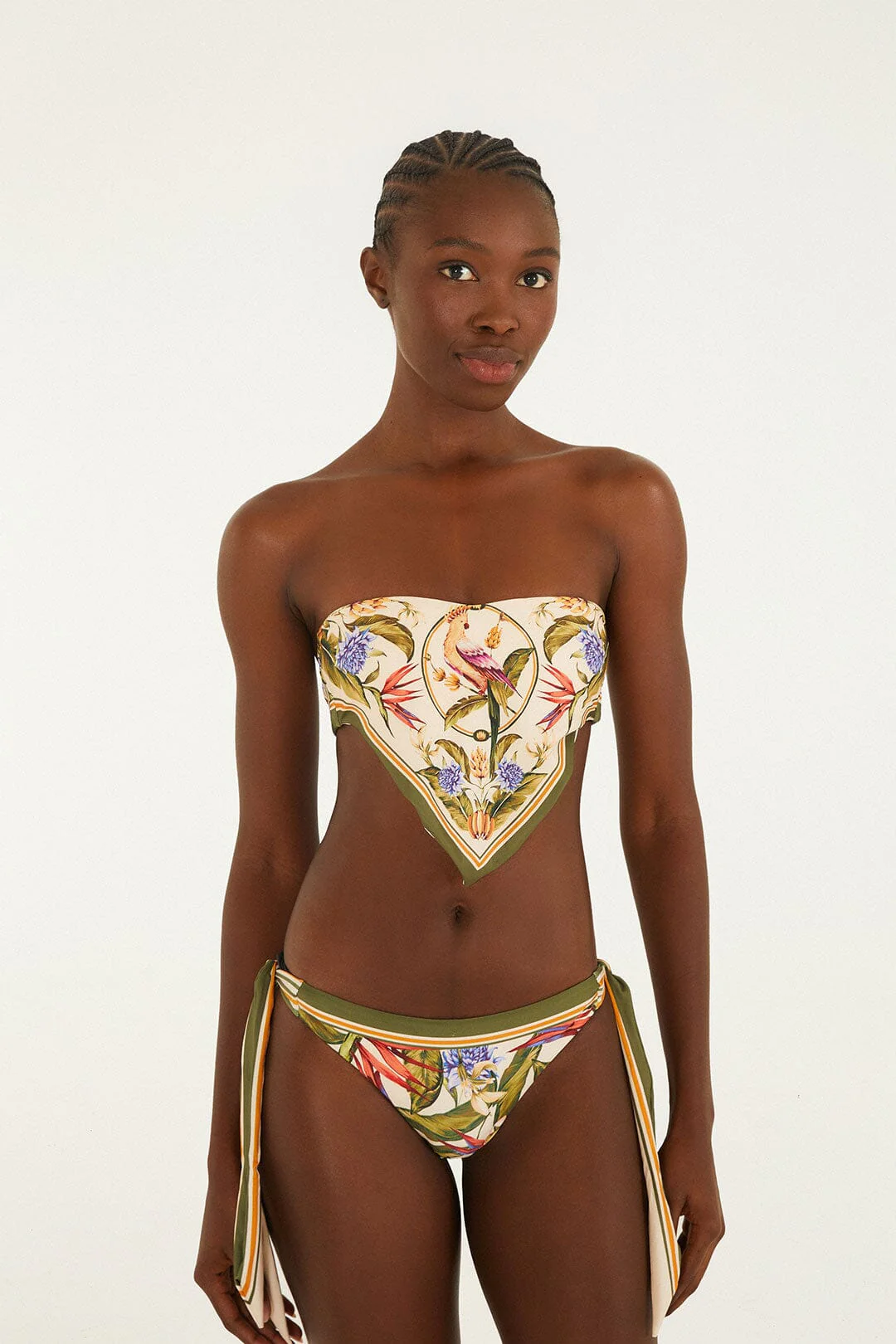 Light Blush Strelitzia Cropped Bikini Top - Image 4