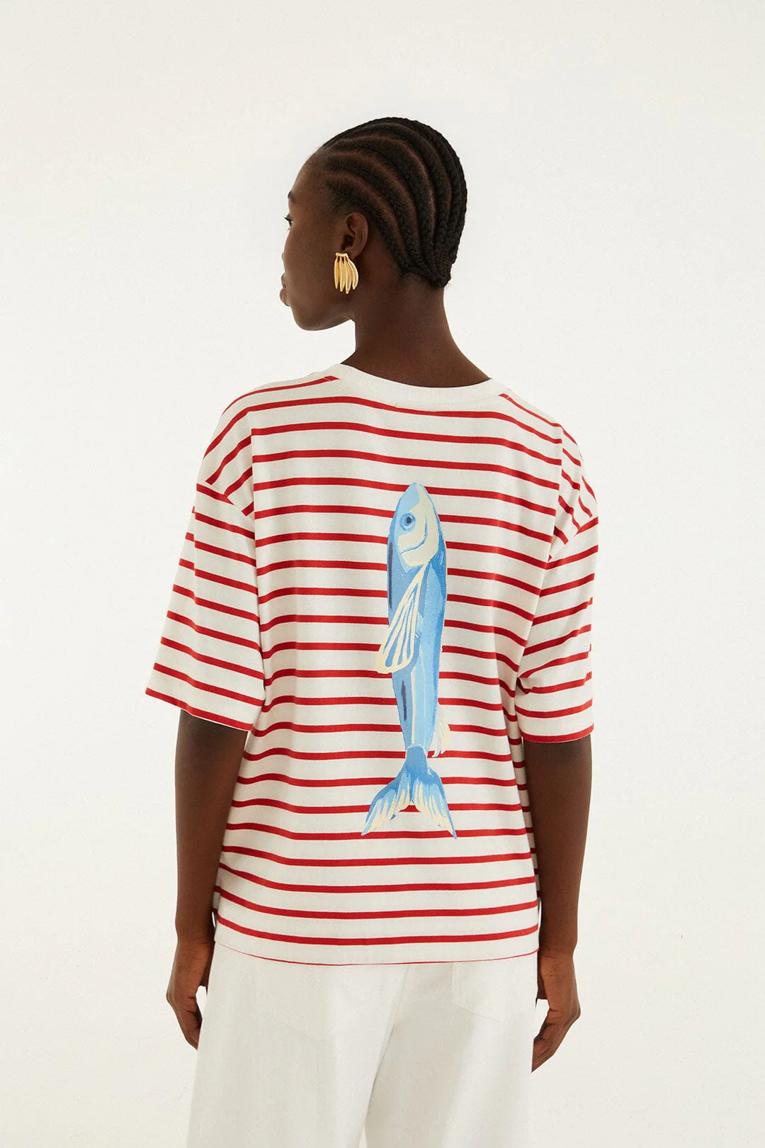 Red Summer In The Tropics Stripes T-Shirt & Scarf - Image 5