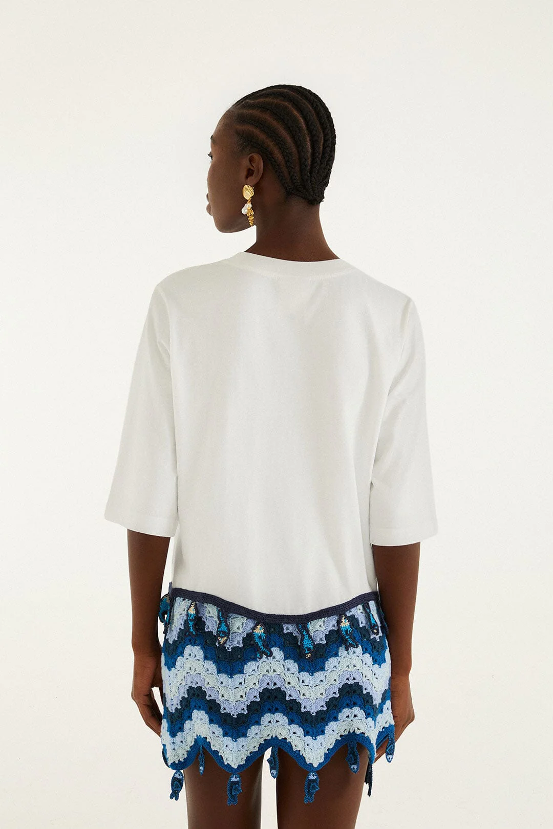 Off-White Summer In The Tropics Crochet Hem T-Shirt - Image 4