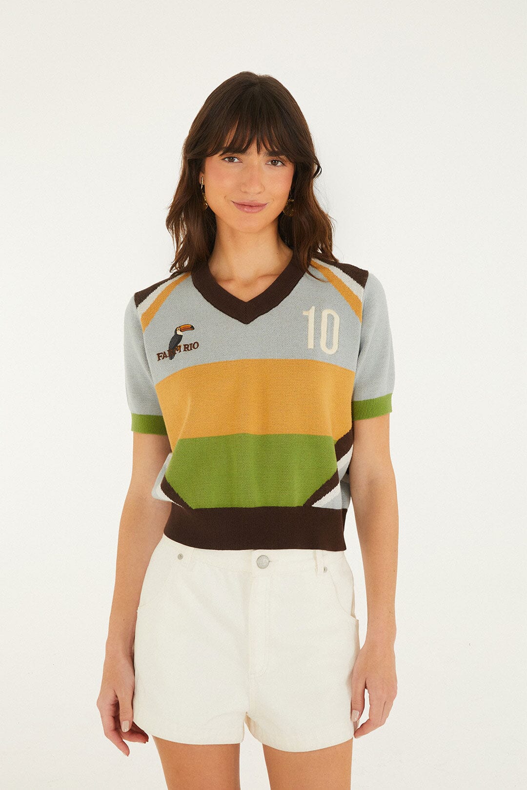 Multicolor Toucan Short Sleeve Knit Top - Image 4
