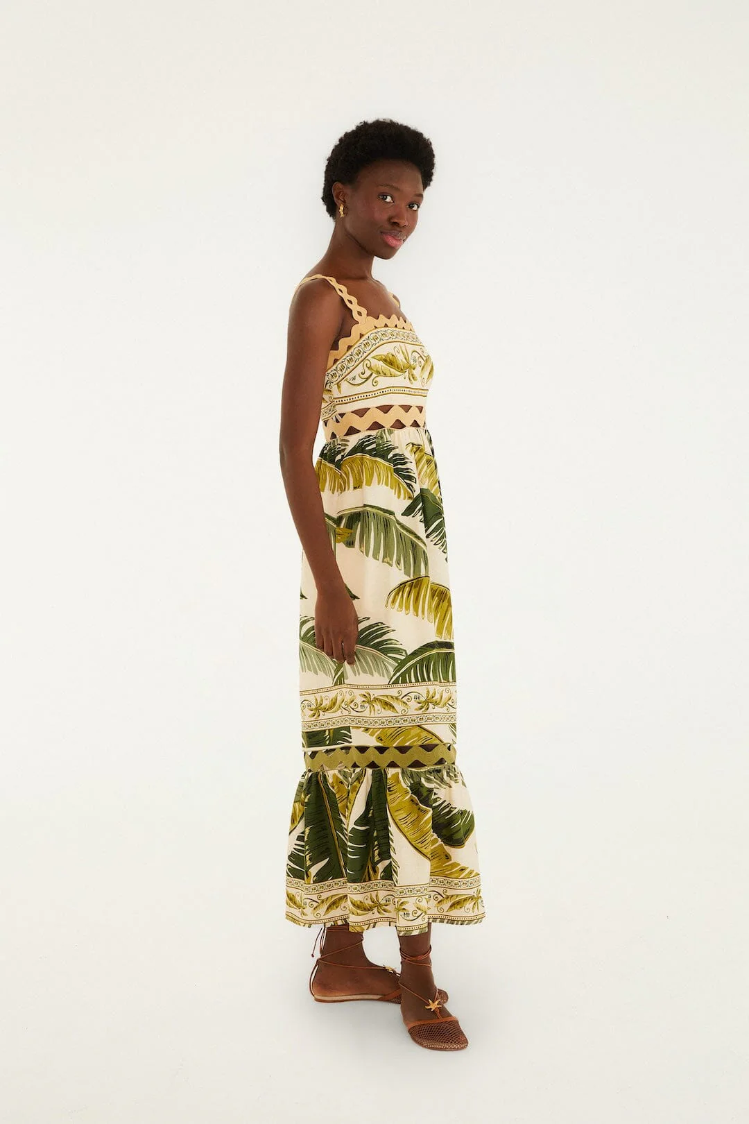Sand Trancoso Wavy Trim Maxi Dress - Image 2