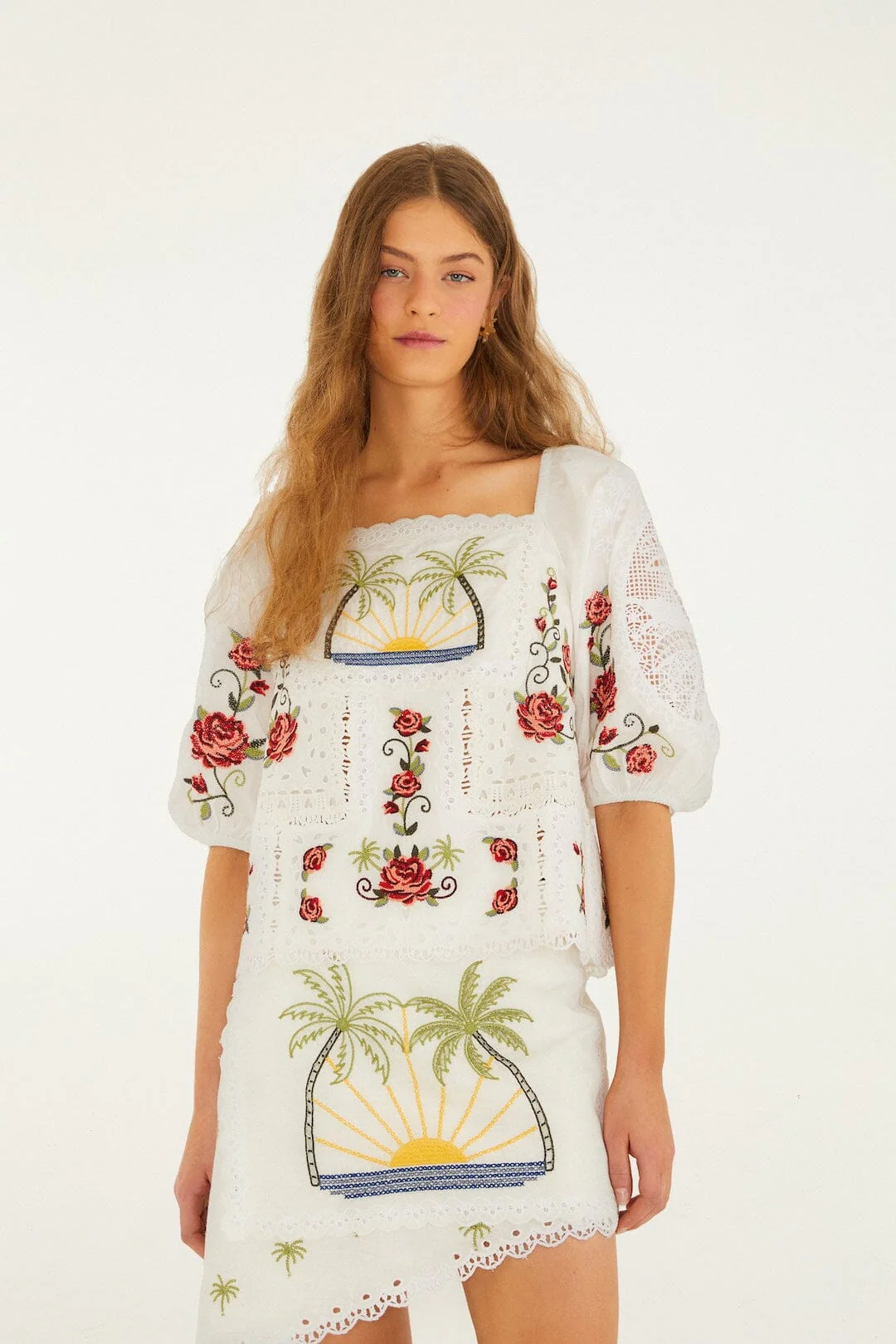 Off-White Tropi Scarf Embroidered Blouse