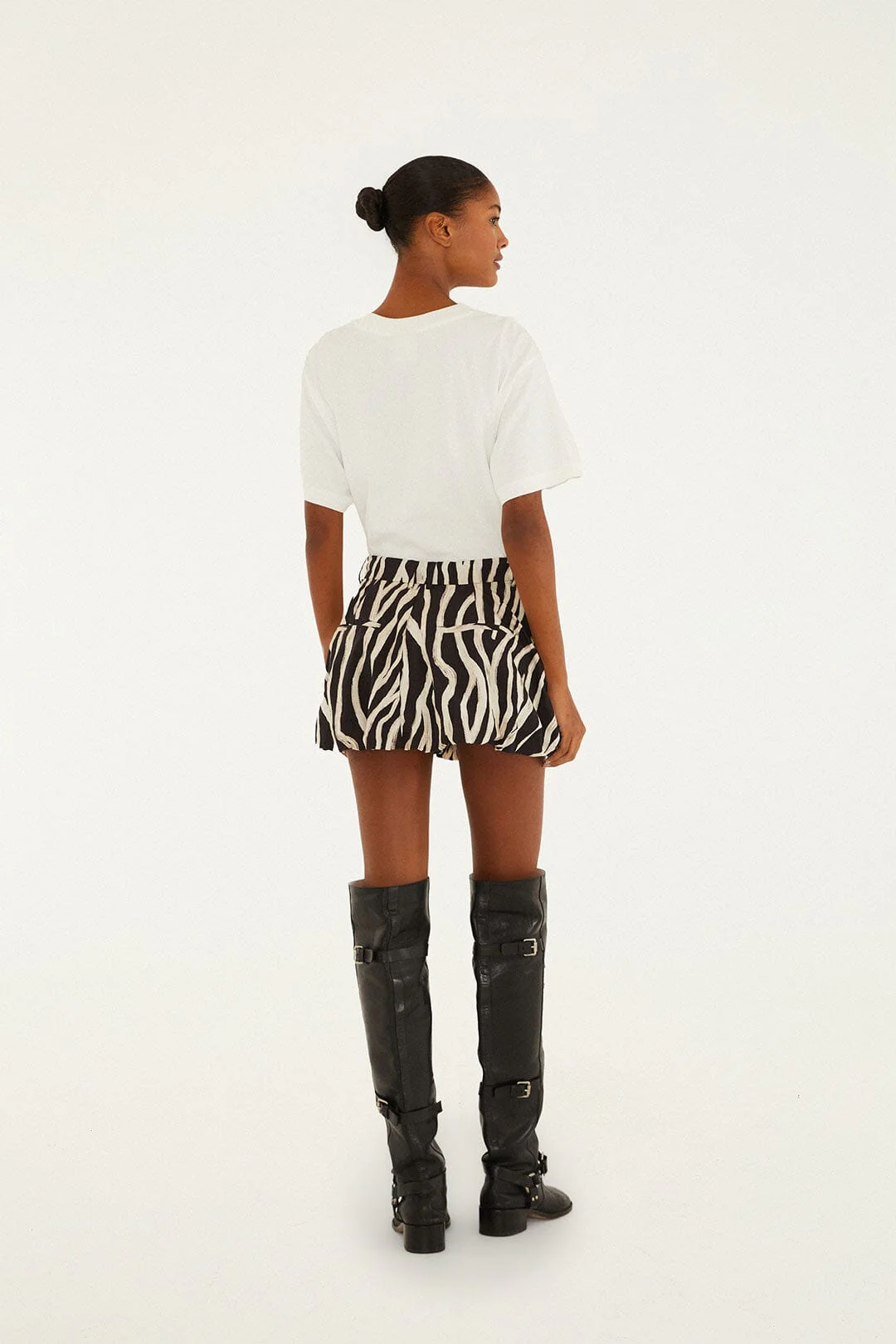 Black Tropical Zebra Mini Skirt - Image 4