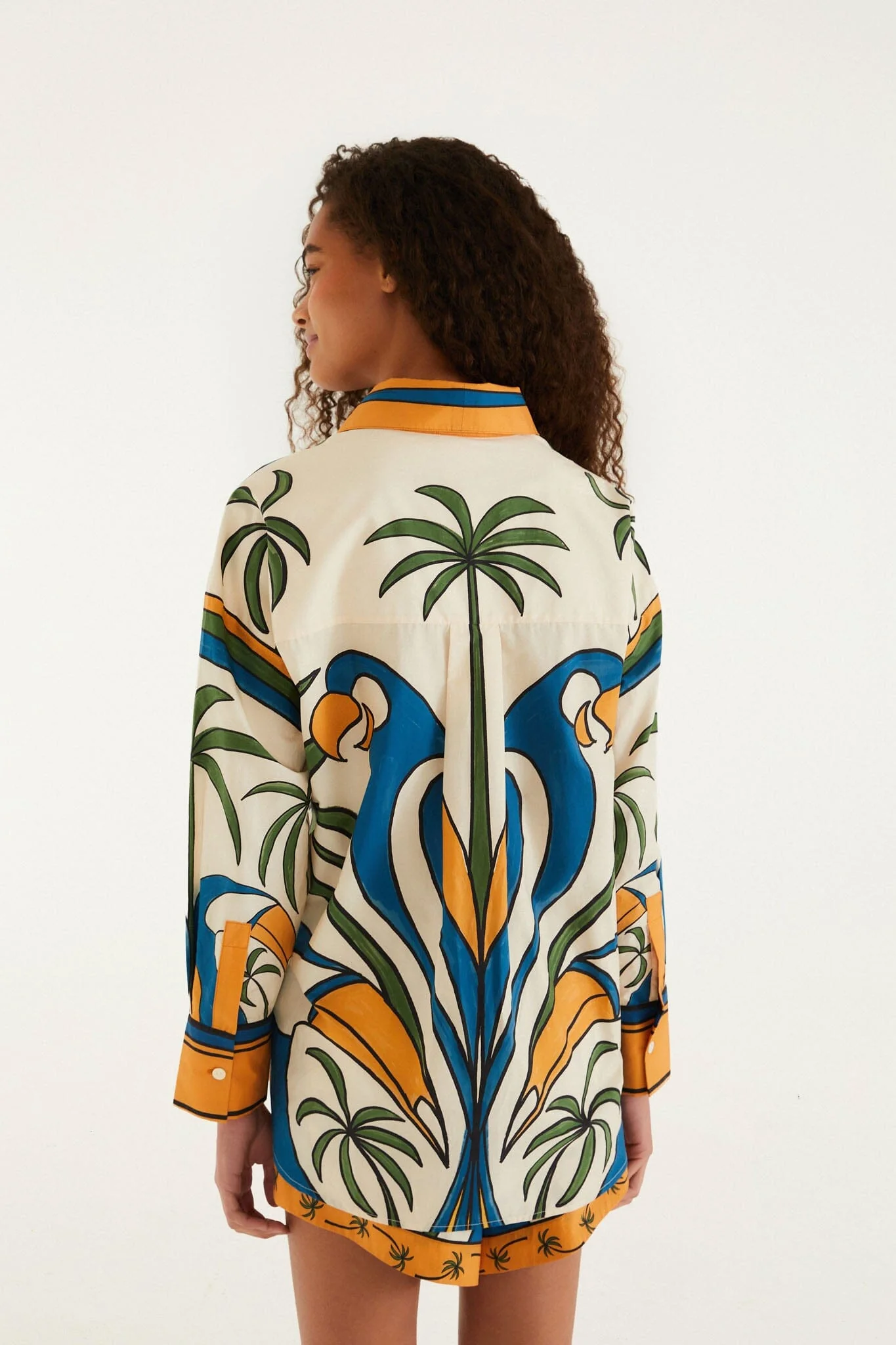 Multicolor Tropical Graphic Collared Buttoned Shirt - Image 3