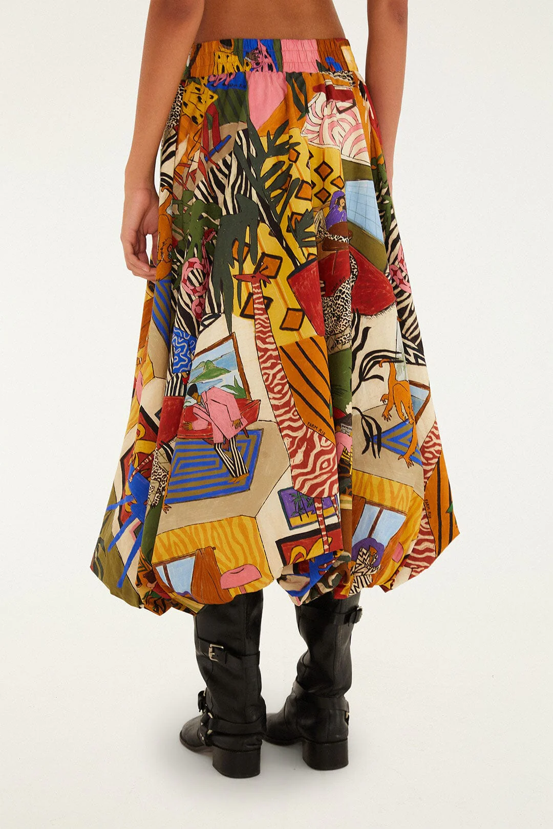 Multicolor Tropical Balloon Midi Skirt - Image 3