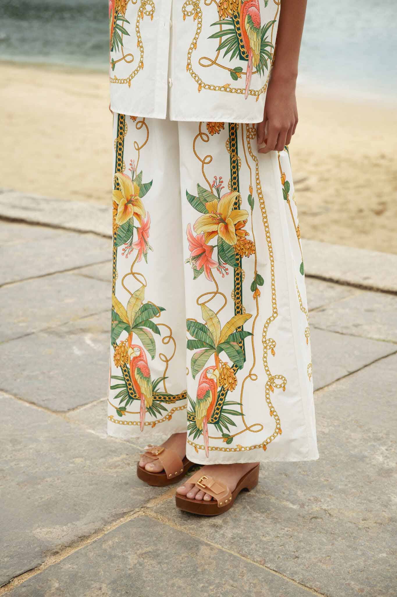 Tropical Royalty Off-White Pants - Image 2