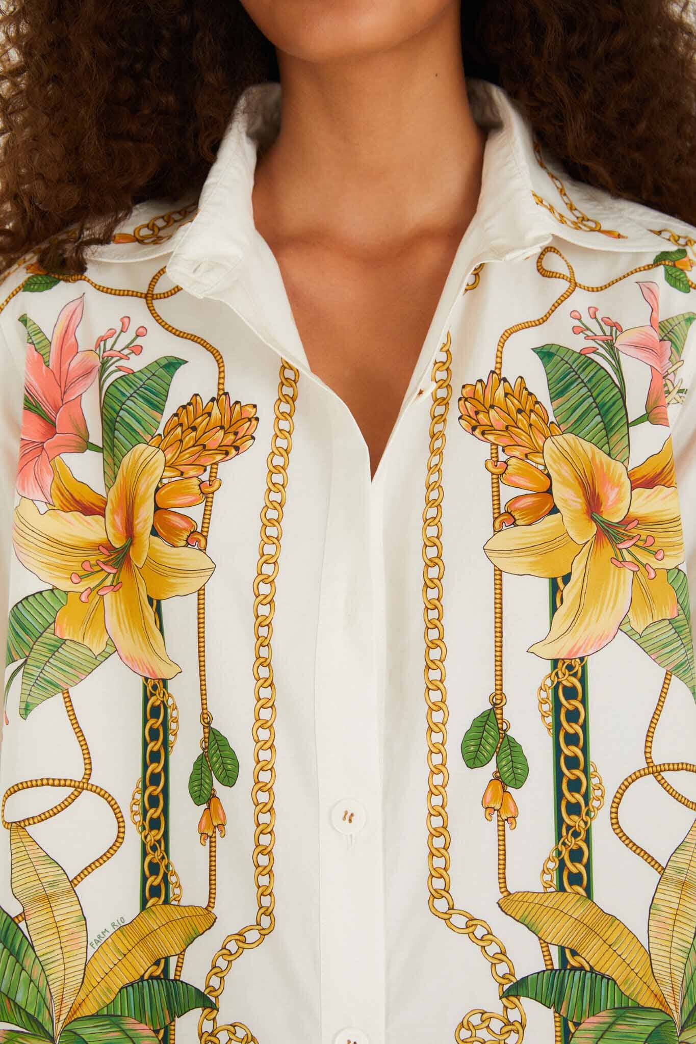 Tropical Royalty Off-White Shirt Long Sleeve - Image 4