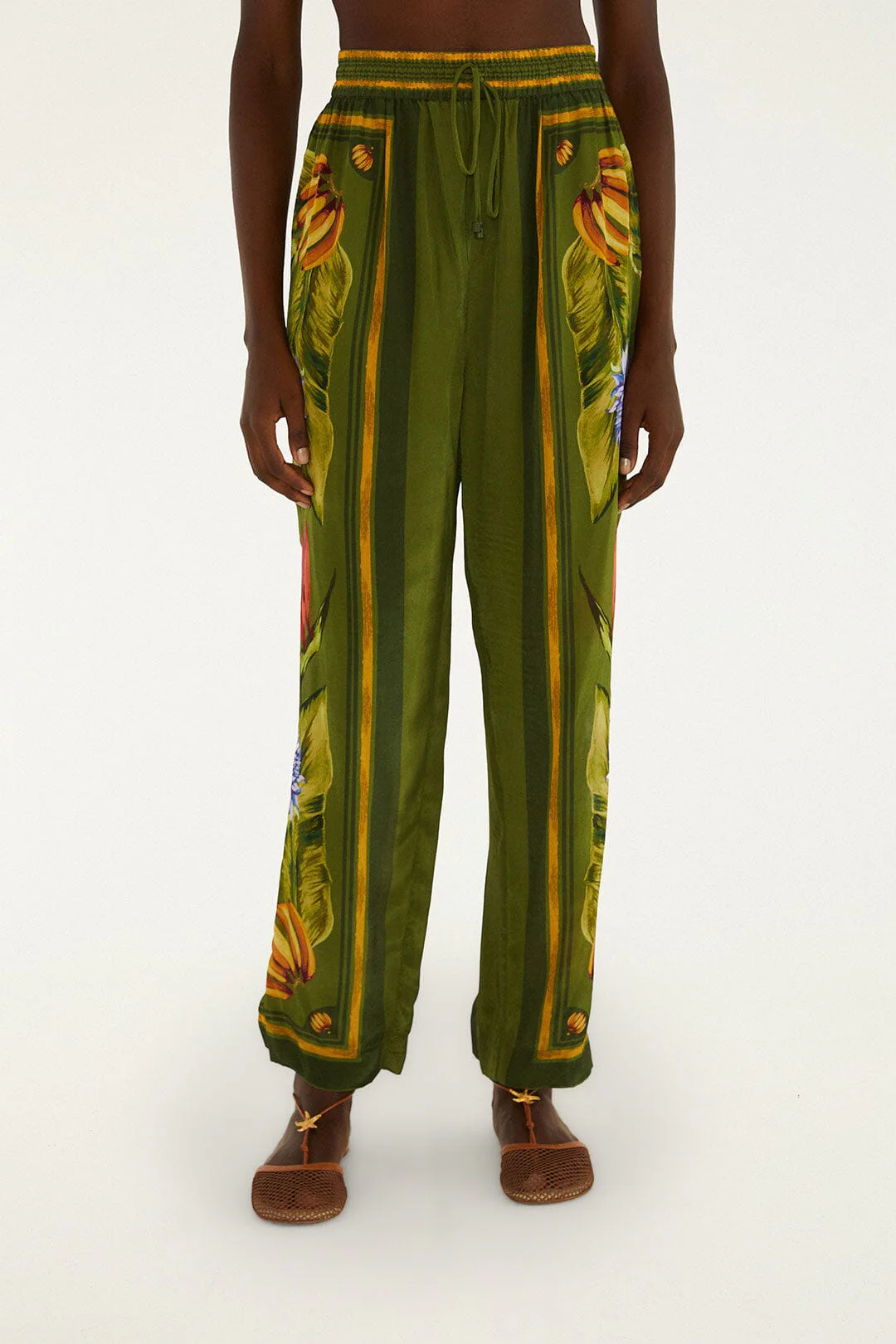 Green Tropical Scarf Pants - Image 2