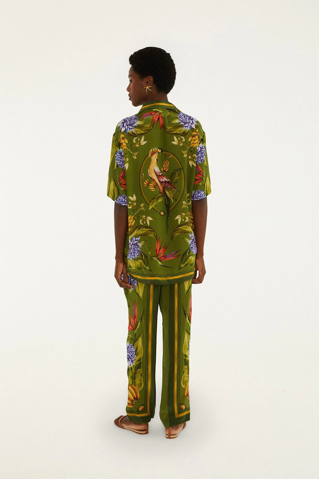 Green Tropical Scarf Pants - Image 3