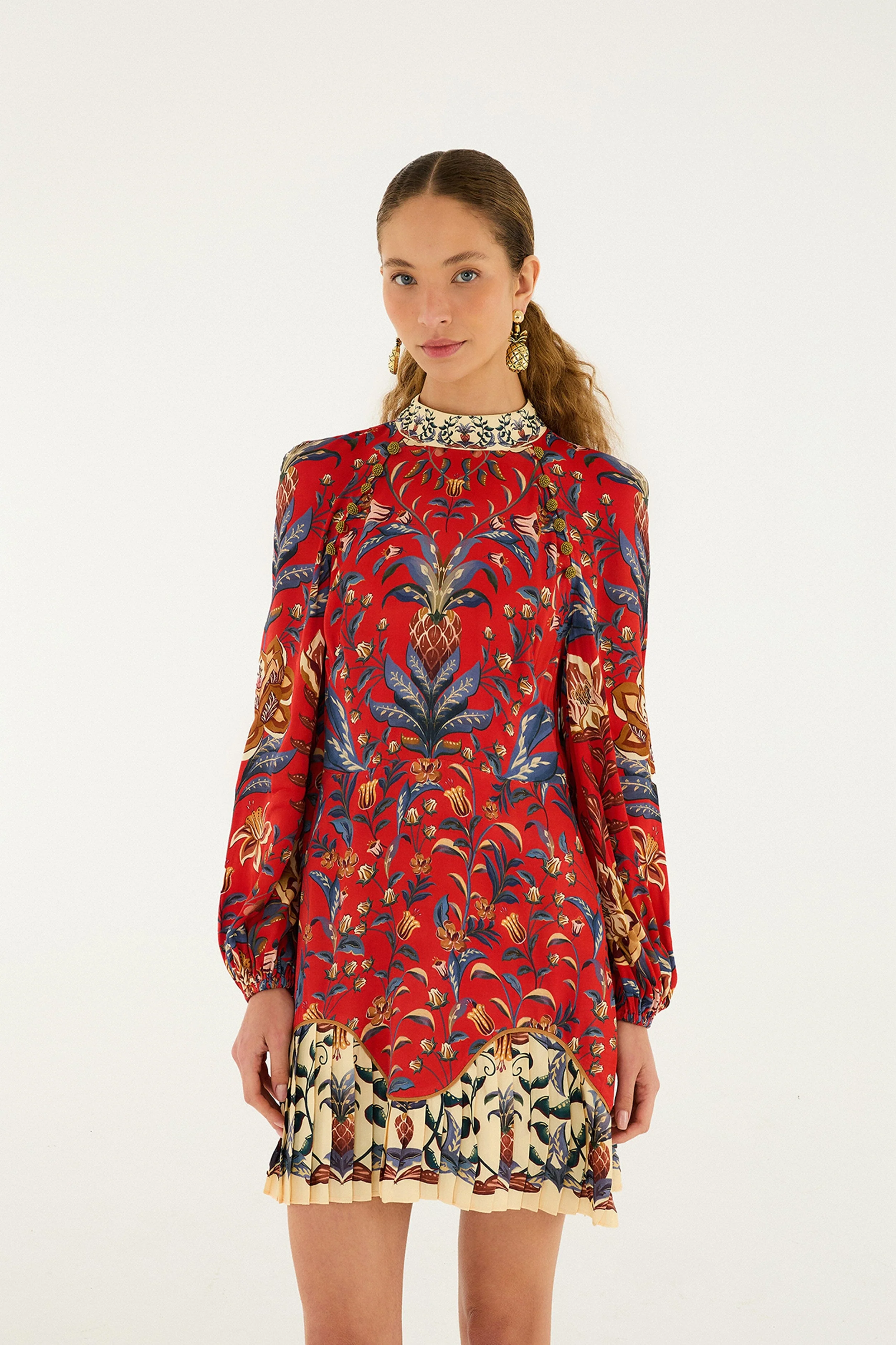 Red Winter Breeze Viscose Mini Dress