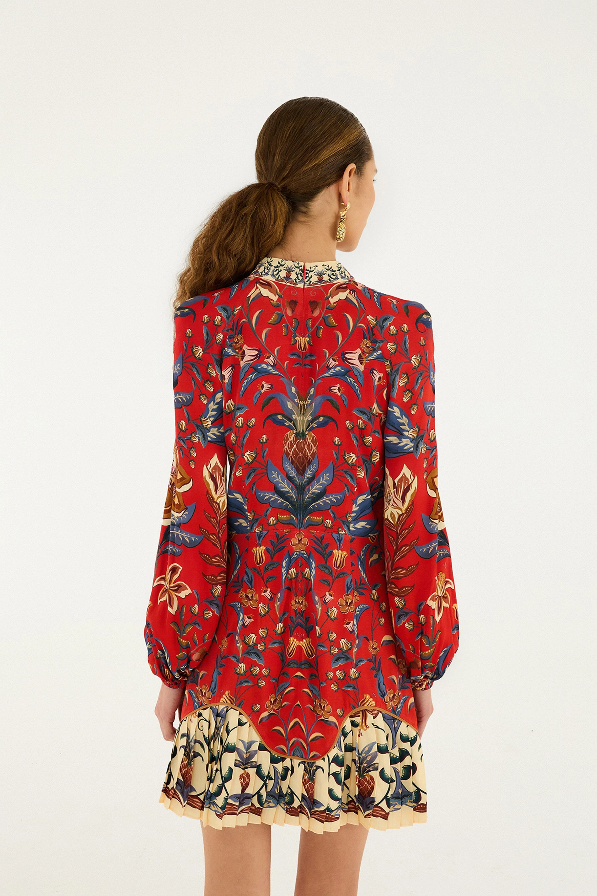 Red Winter Breeze Viscose Mini Dress - Image 3