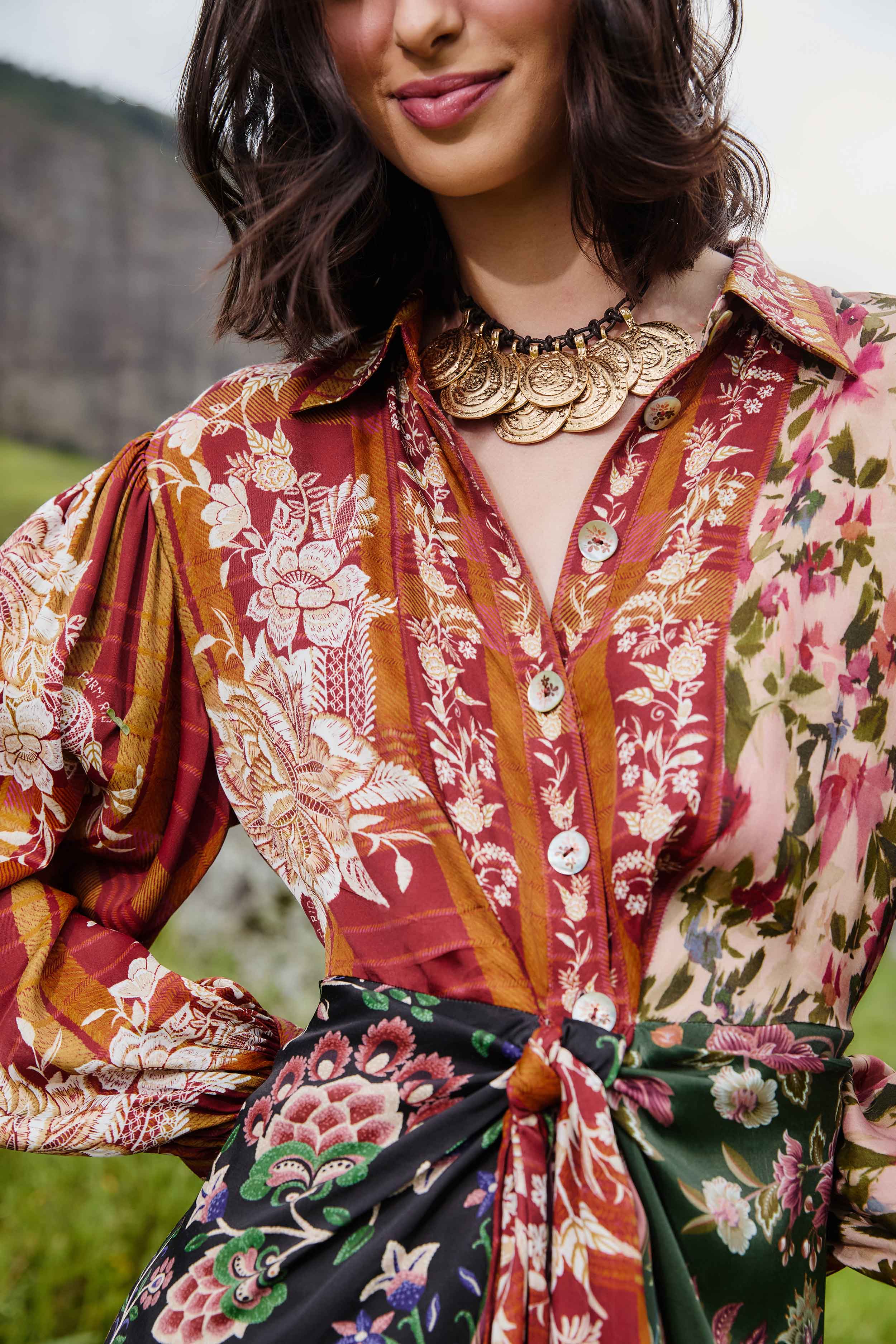 Mixed Winter Garden Viscose Mini Dress - Image 3